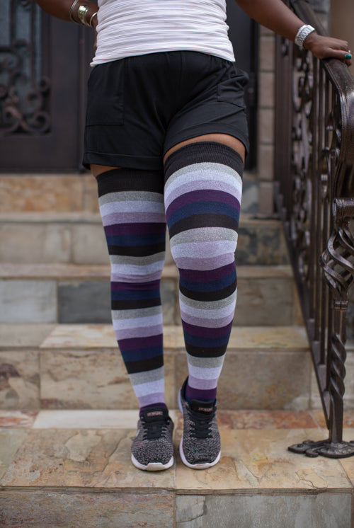 Extraordinarily Longer Elemental Stripe Socks - Spirit