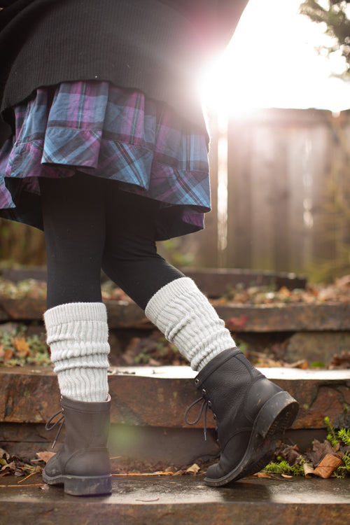 Cozy Slouch Socks - Silver Grey