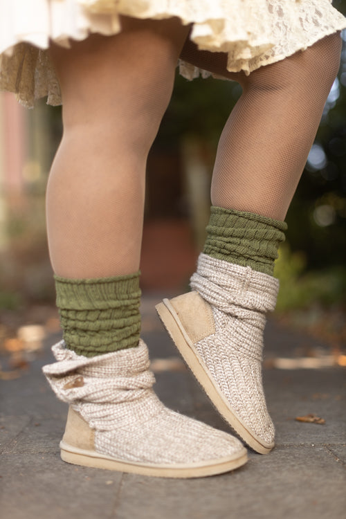 ESSENTIALS boot slouch socks women's - olive