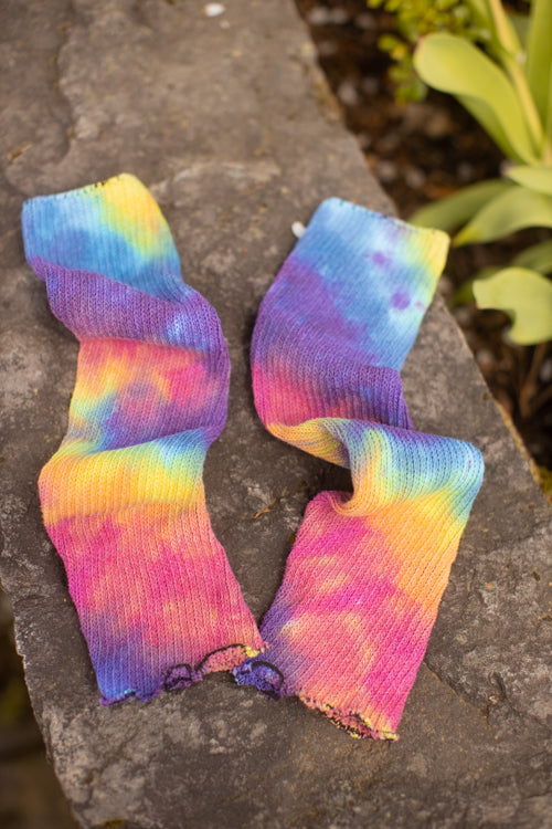 Tie Dye Shorty Scrunchable Warmers - Classic Vertical Spiral
