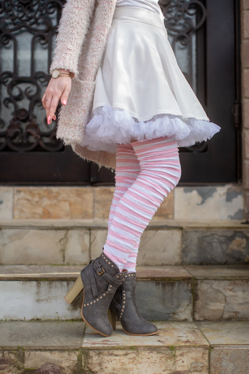 Thigh high socks shop with ankle boots