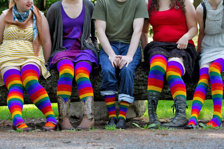 Extraordinary Radiant Rainbows Thigh High Socks – Sock Dreams