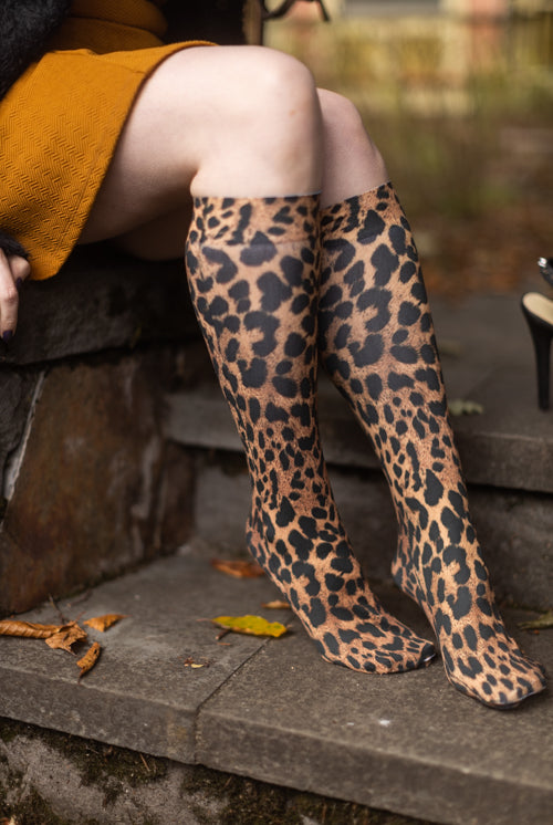 Leopard Printed Trouser Socks