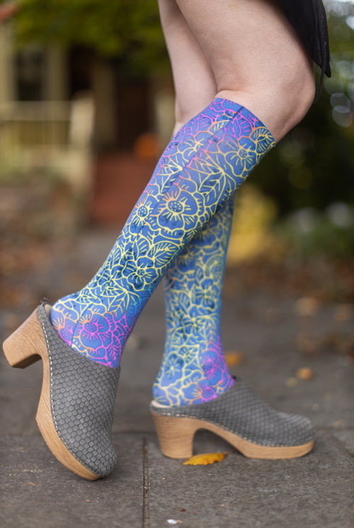 Floral Batik Printed Trouser Socks