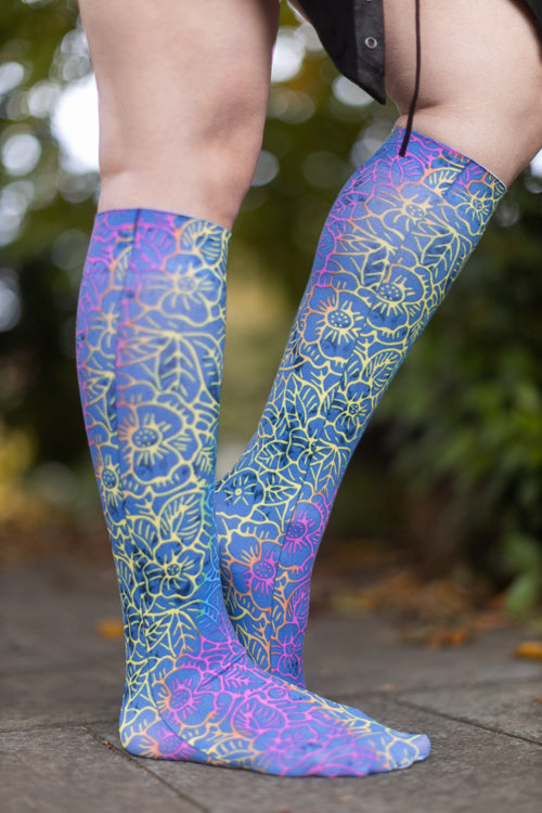 Floral Batik Printed Trouser Socks