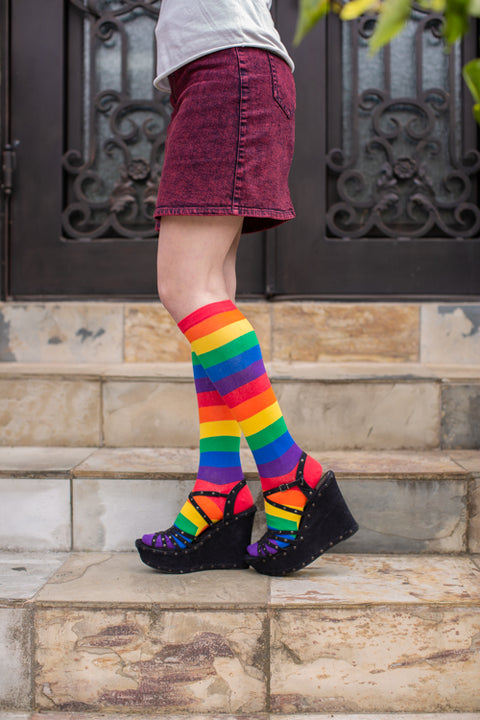 Classic Rainbow Striped Knee High – Sock Dreams