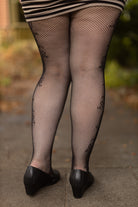Side Whimsical Floral Inset Net Tights