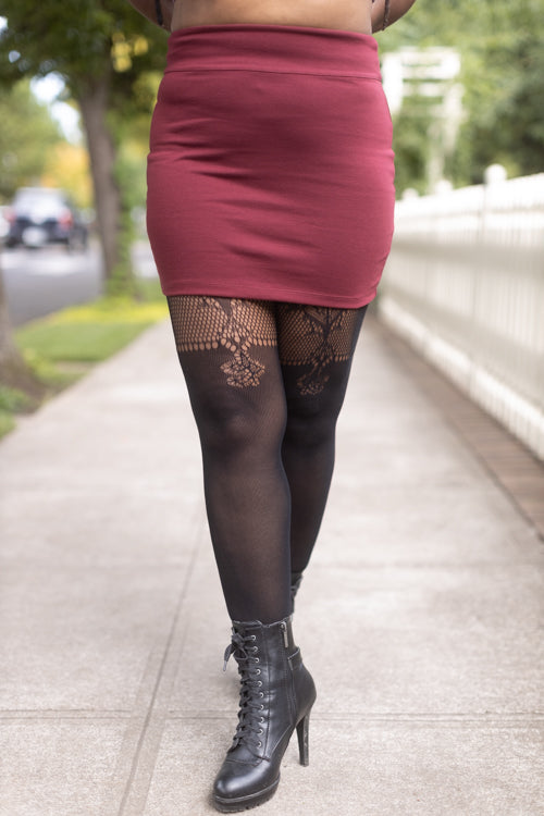 Plus Size Duchess Lace Top Stockings with Attached Garter Belt