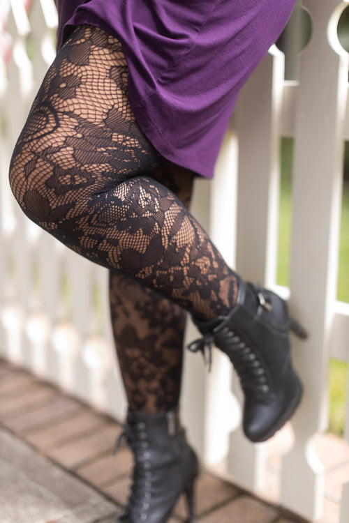 Pretty Polly Floral Lace Tights – From Head To Hose