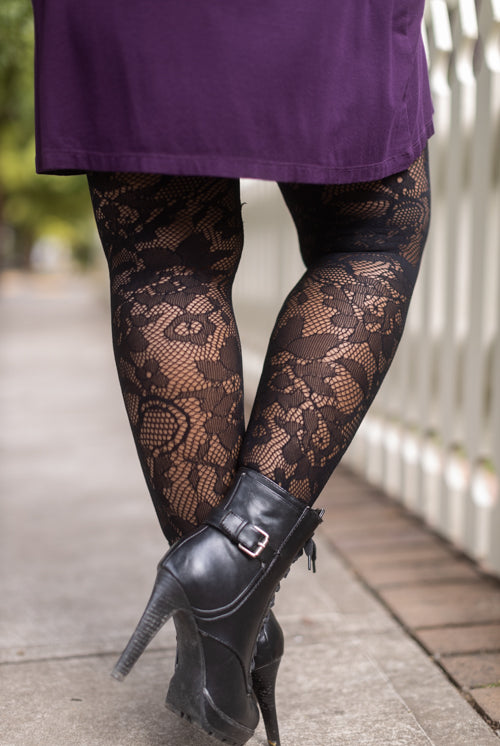 Floral tights with ladybugs - Virivee Tights - Unique tights