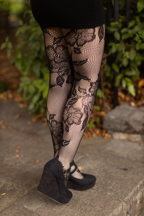 Florals in Bloom Net Tights