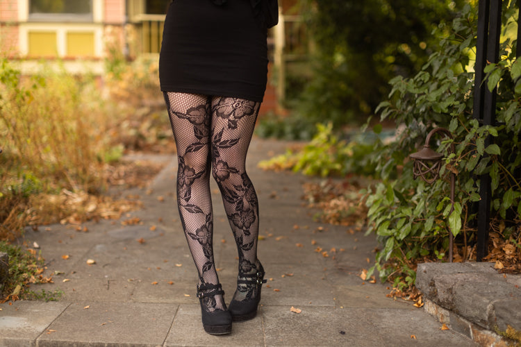 Side Whimsical Floral Inset Net Tights – Sock Dreams