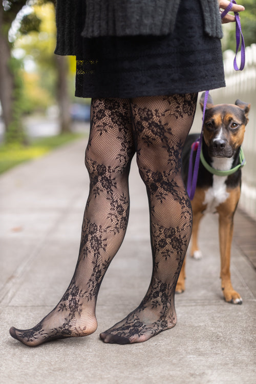 Colored Floral Lace Tights - Calzedonia