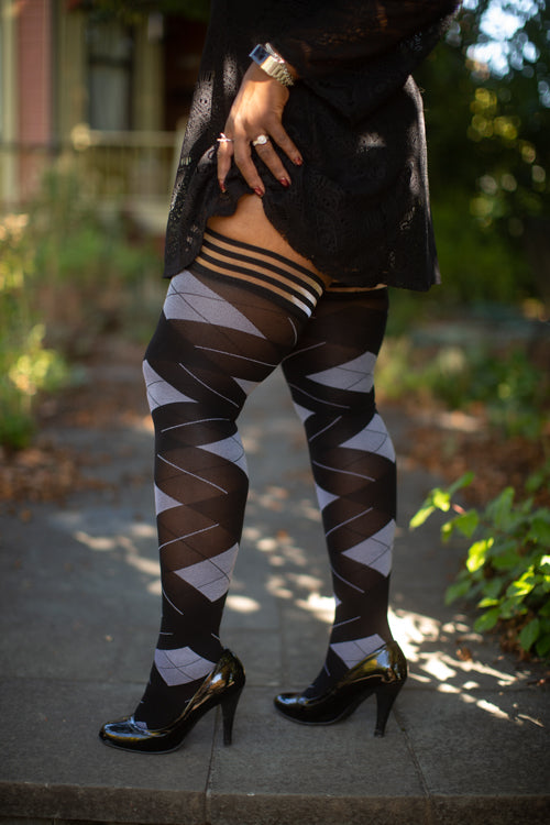 Thigh high shop argyle socks