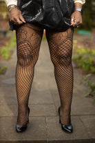 Plus Size Duchess Lace Top Stockings with Attached Garter Belt