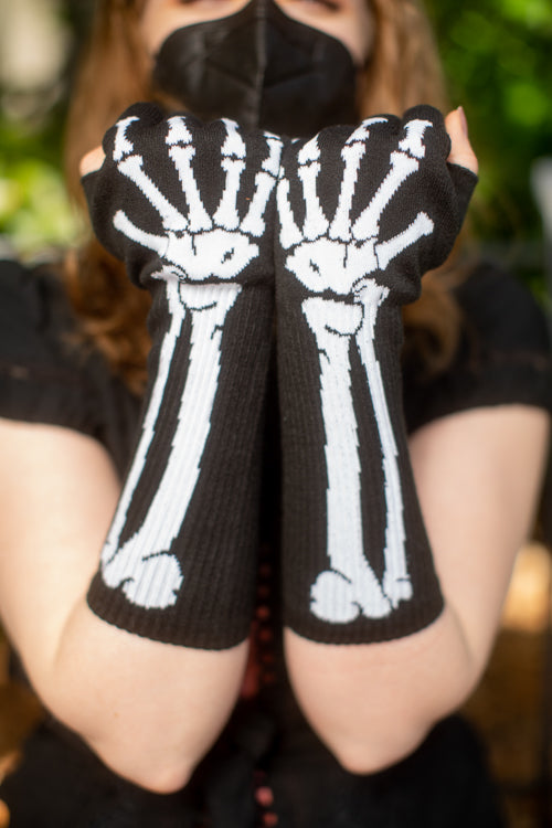 Skeleton Fingerless Gloves