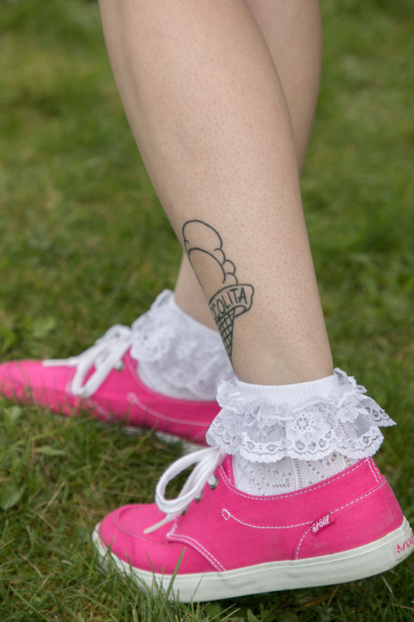 Lace Ruffle Anklet with Bow
