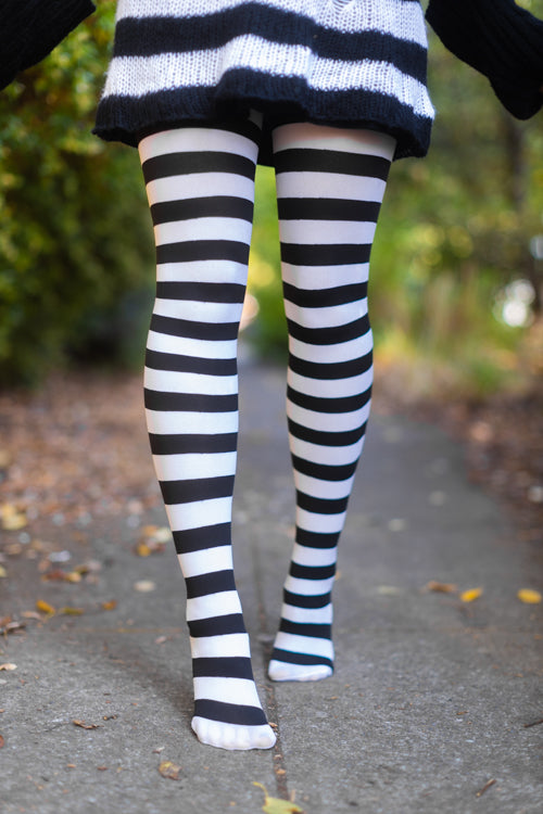 Black and gray striped tights sale