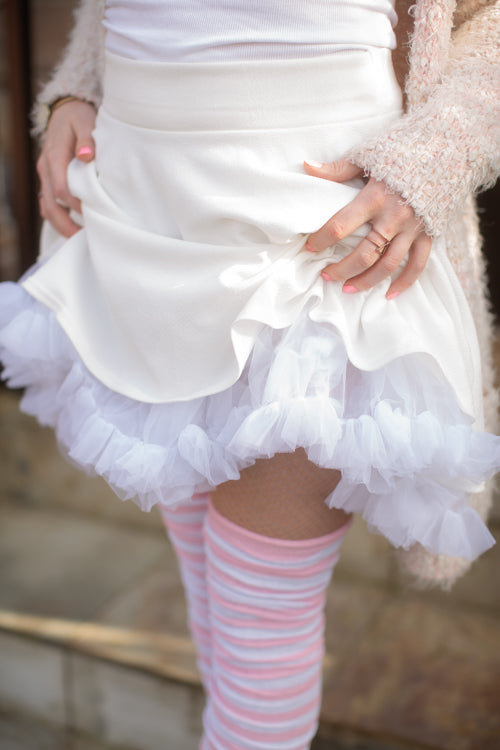 Layered Tulle Petticoat - White