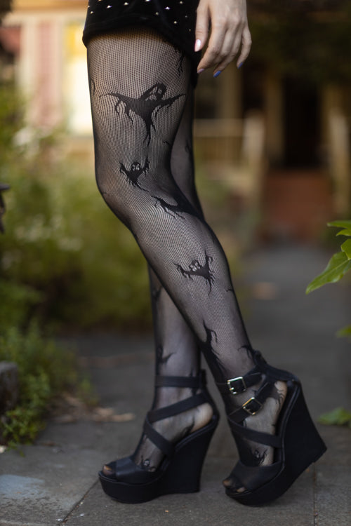 Spooky Ghost Fishnet Tights
