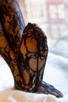 Floral Lace Thigh Highs with Stay Up Lace Top