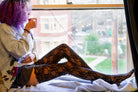 Floral Lace Thigh Highs with Stay Up Lace Top
