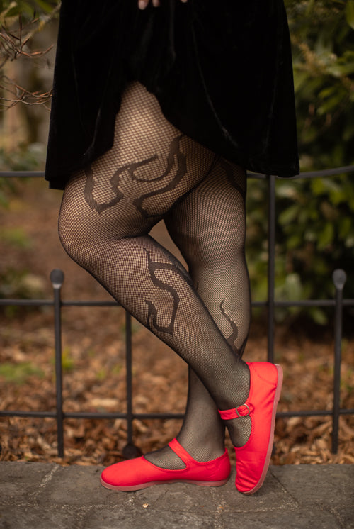 Plus Size Flame Net Tights