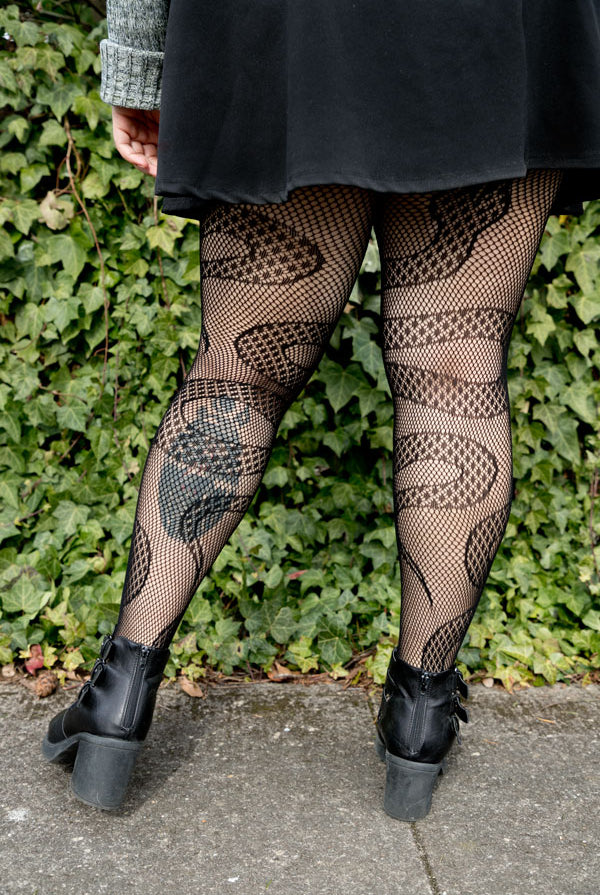 Leaf Green Footless Tights, Plus size