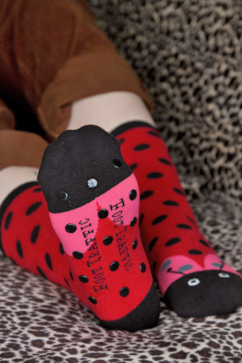 Ladybug Slipper Socks