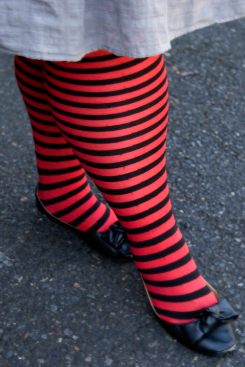Striped Tights - Black & Red