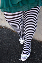 Plus Size Striped Tights - Black & White - 3x-4x