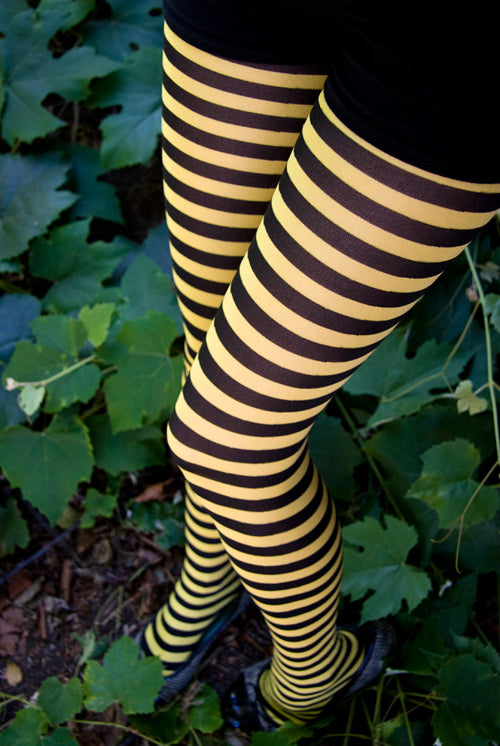 Striped Tights - Black & Yellow