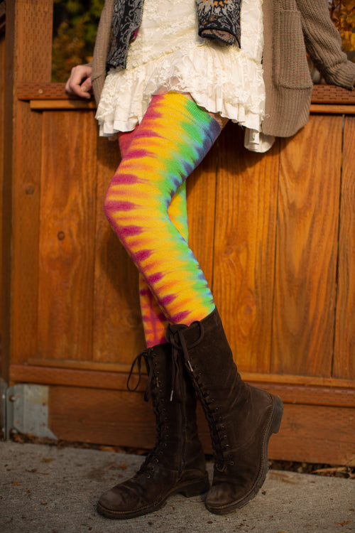 Extraordinarily Longer Tie Dye Thigh High