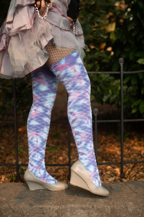 Tie Dye Pastel Carnival Thigh High - Assorted Pastel