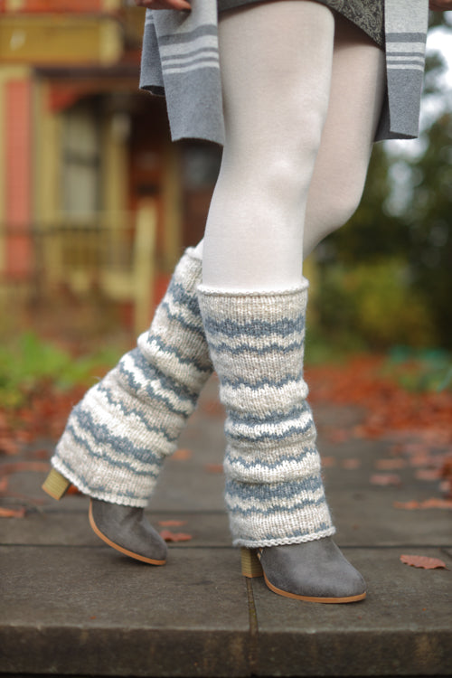 Park City Leg Warmers - Slate/Cream
