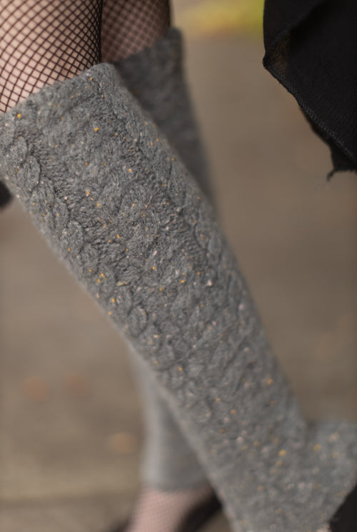 Tweed Leg Warmers - Charcoal