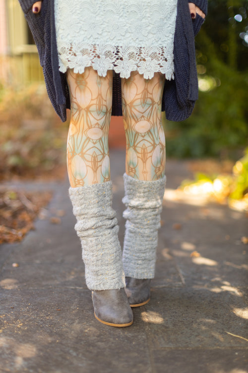 Tweed Leg Warmers - Light Grey