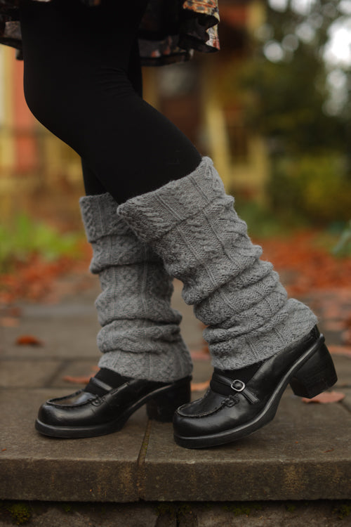 Tulle Cable Leg Warmer - Flannel