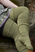 Long Cuffable Scrunchable Socks - Olive