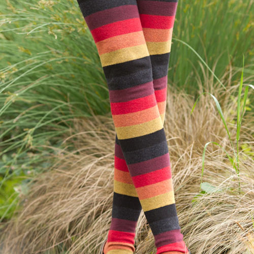 Extraordinarily Longer Elemental Stripe Socks - Inferno