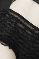 Micromesh Lace Ruffle Tanga Short - Black