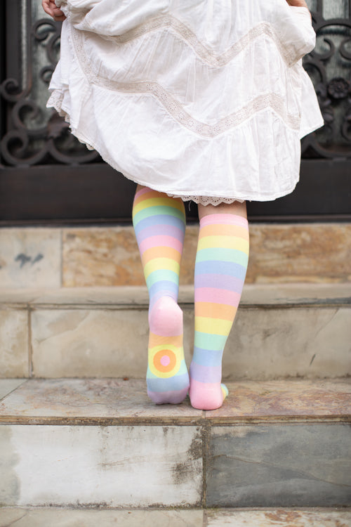Pastel Rainbow Striped Knee High