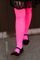 Opaque Nylon Stockings - Neon Pink