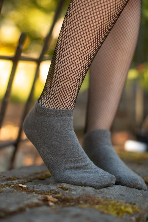 Pima Ankle Zone Socks - Charcoal