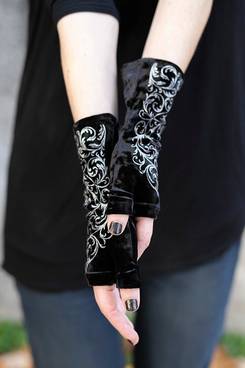 Polonova Imperial Arm Warmers - Black with Silver