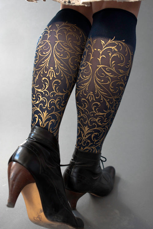 Imperial Trouser Socks - Black with Gold