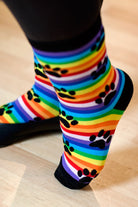 Rainbow Stripe Paw Print Crew
