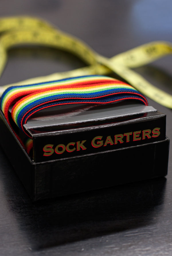 Extra Long Simply Adjustable Rainbow Sock Garters