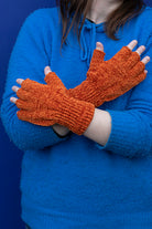 Chenille Fingerless Gloves - Pumpkin