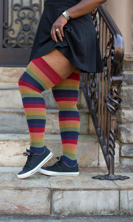 Sock Dreams - These Extraordinary Candy Pastel Rainbow Thigh High